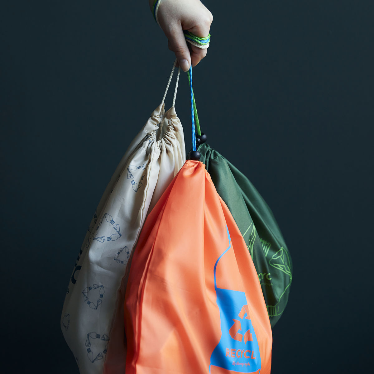 Taske, RECY, Grøn, Orange, Angora 30x35 cm* Taske, RECY, Grøn, Orange, Angora 30x35 cm*