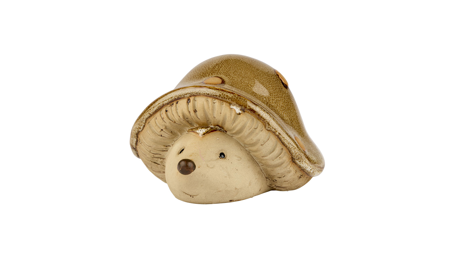 Pindsvin 10 cm Grøn/Brun Keramik