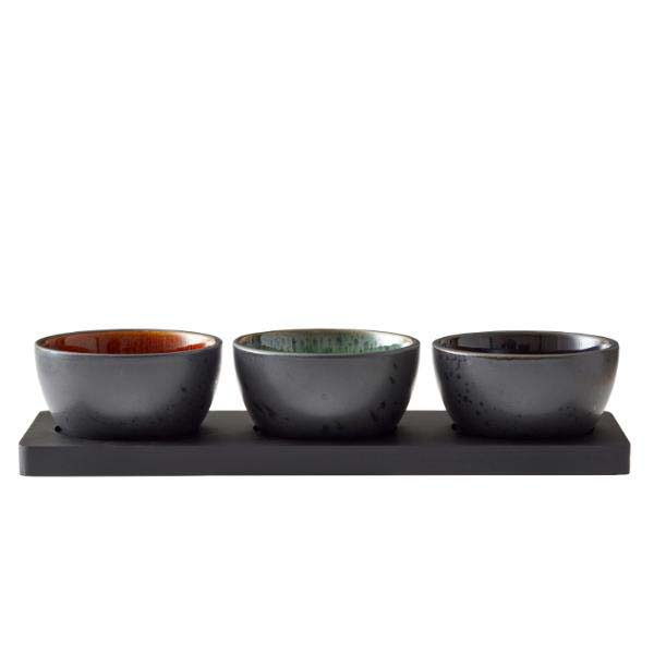 BITZ Cabaretsæt 4 dele mørkblå/grøn/amber