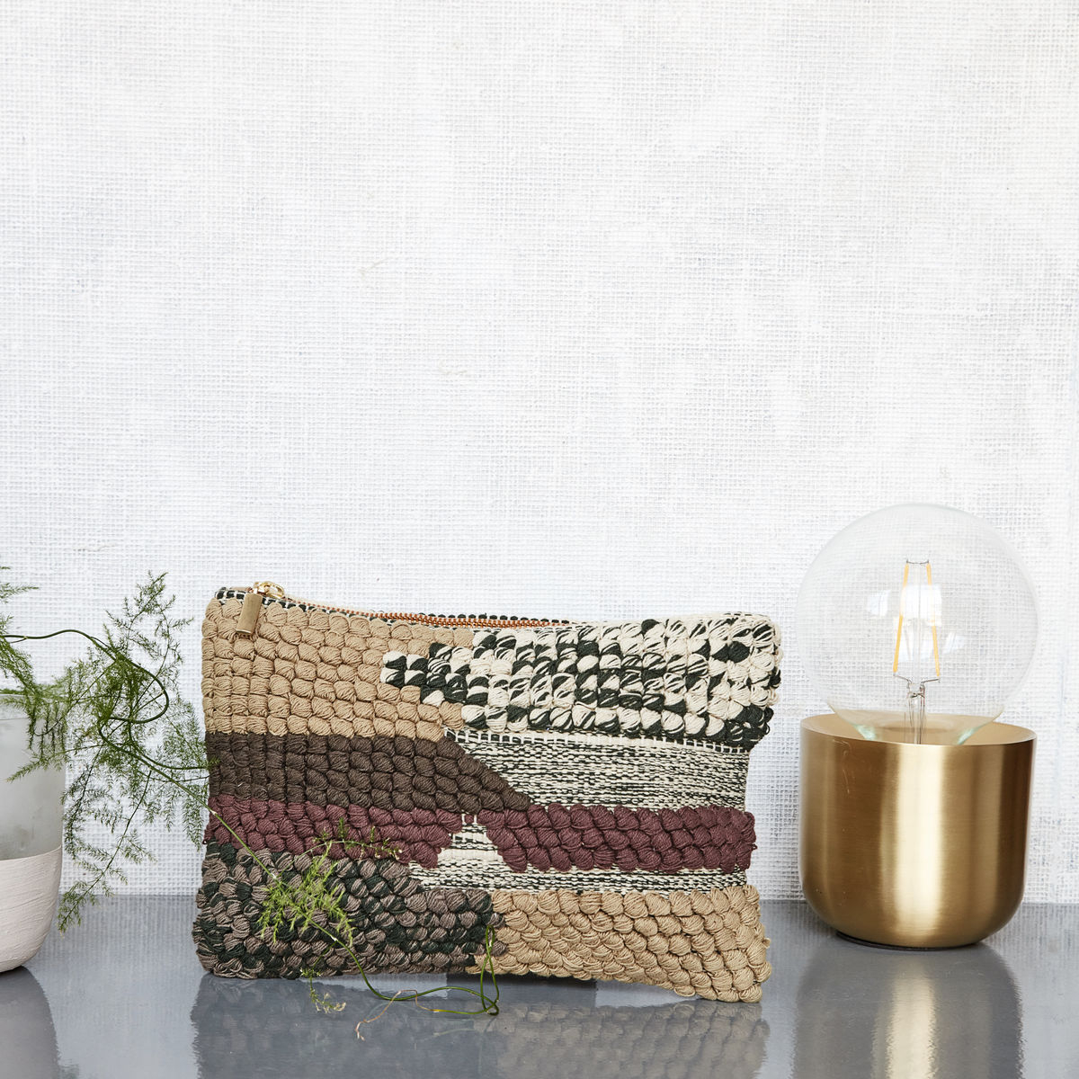 Combo  Pung, 27x18 cm, grøn/brun* Combo  Pung, 27x18 cm, grøn/brun*