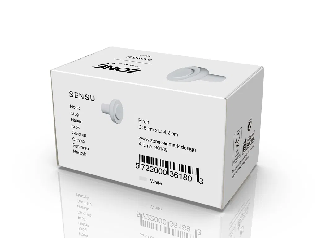 Zone Krog Sensu 5 x 4,2 cm Hvid Birk