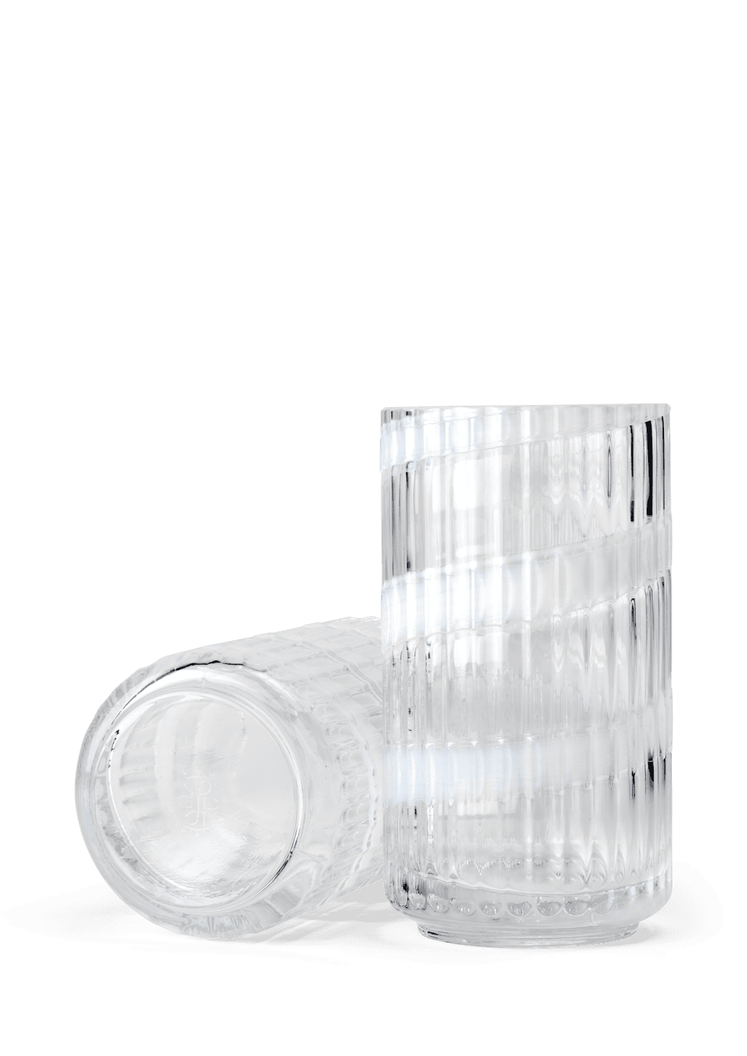 Lyngby Vase H15.5 cm swirl hvid mundblæst glas