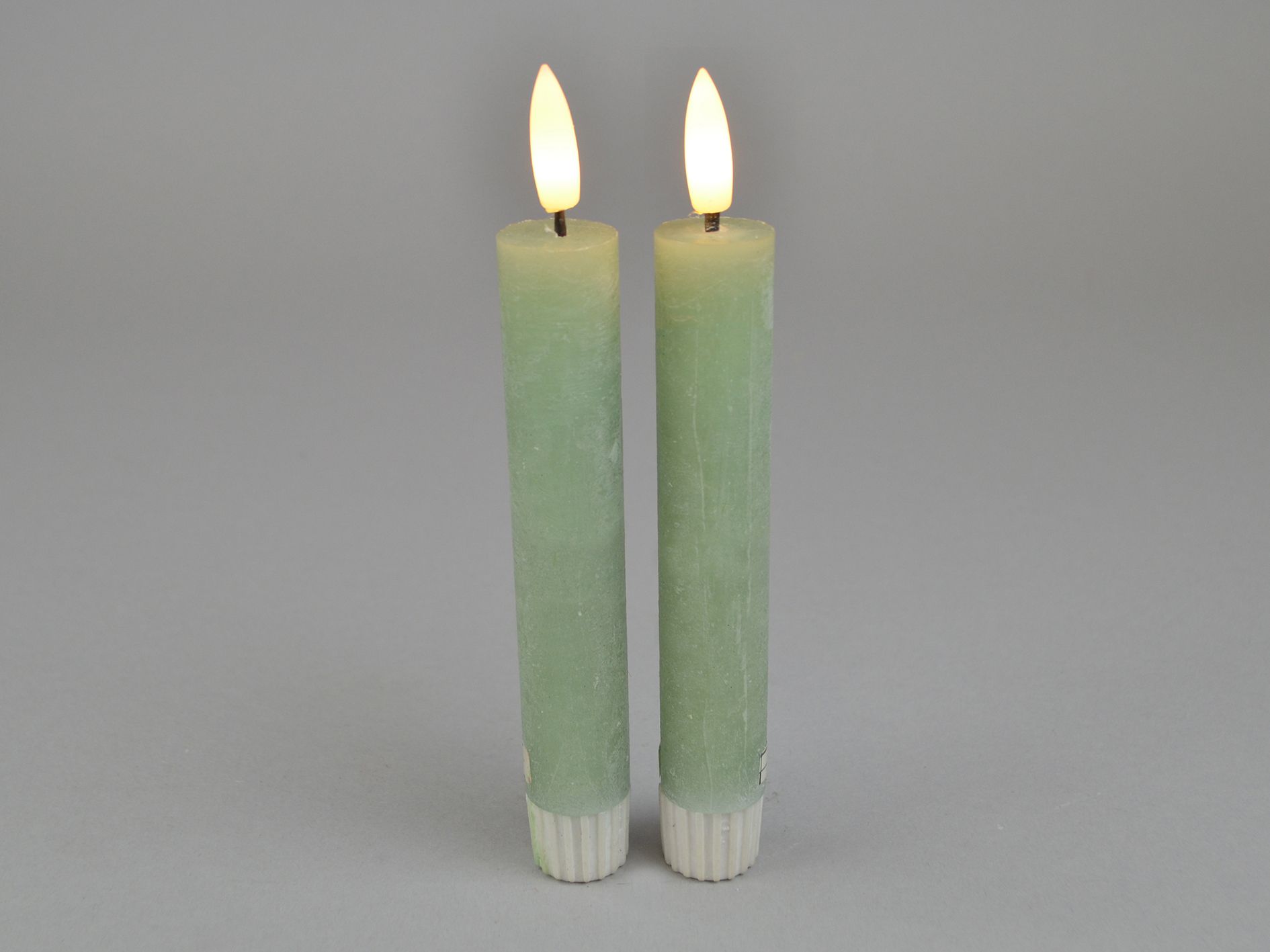LED-stagelys, 2er-Set, 2,2x16,5cm, lysegrøn