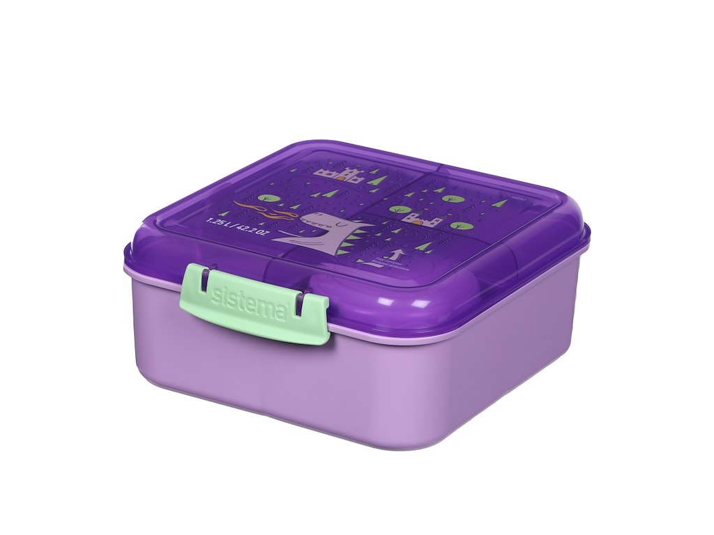 Sistema Bento Cube 1,25L, Lunch Kids, Lilla