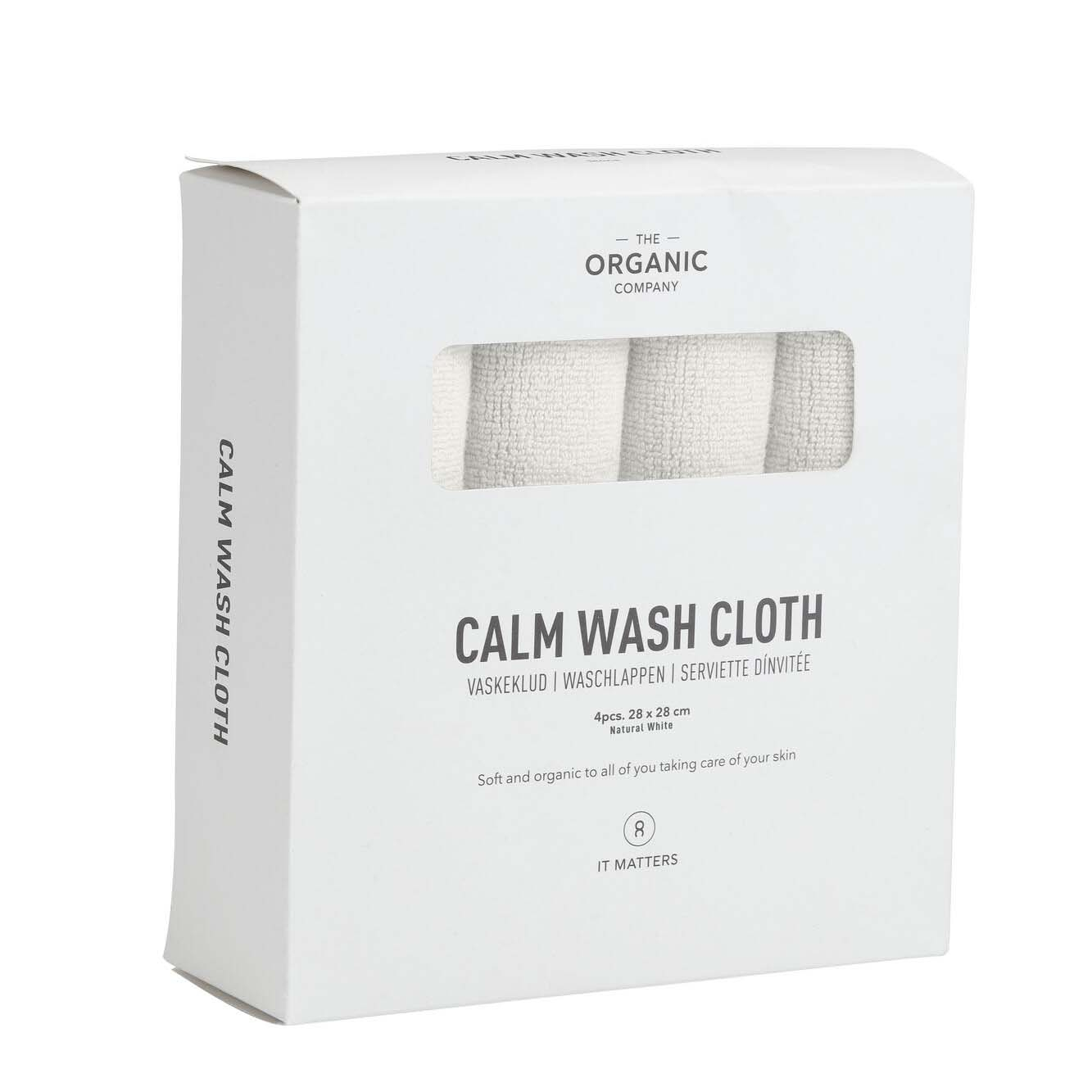 CALM Vaskeklude, Natural white, 4 stk