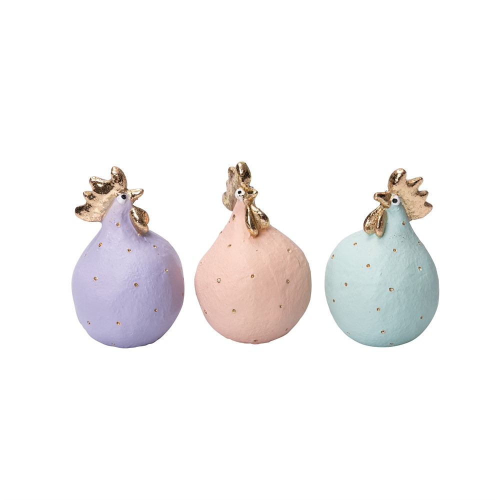 Hen 3stk Amethyst, Rose quartz, Jade H5,2cm Hen 3stk Amethyst, Rose quartz, Jade H5,2cm