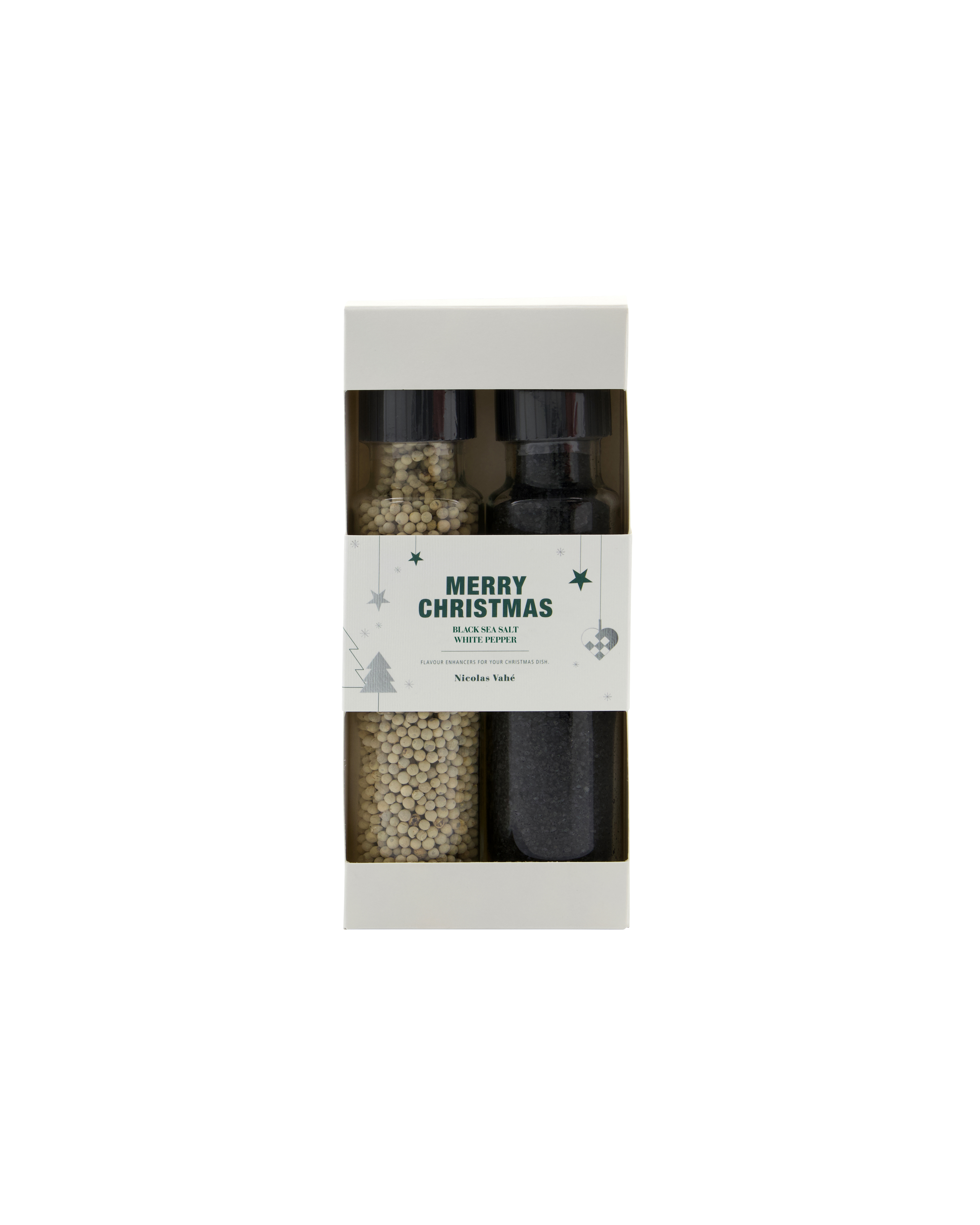 Gaveæske, Sort havsalt + peber, hvid, 320|175 g|g
