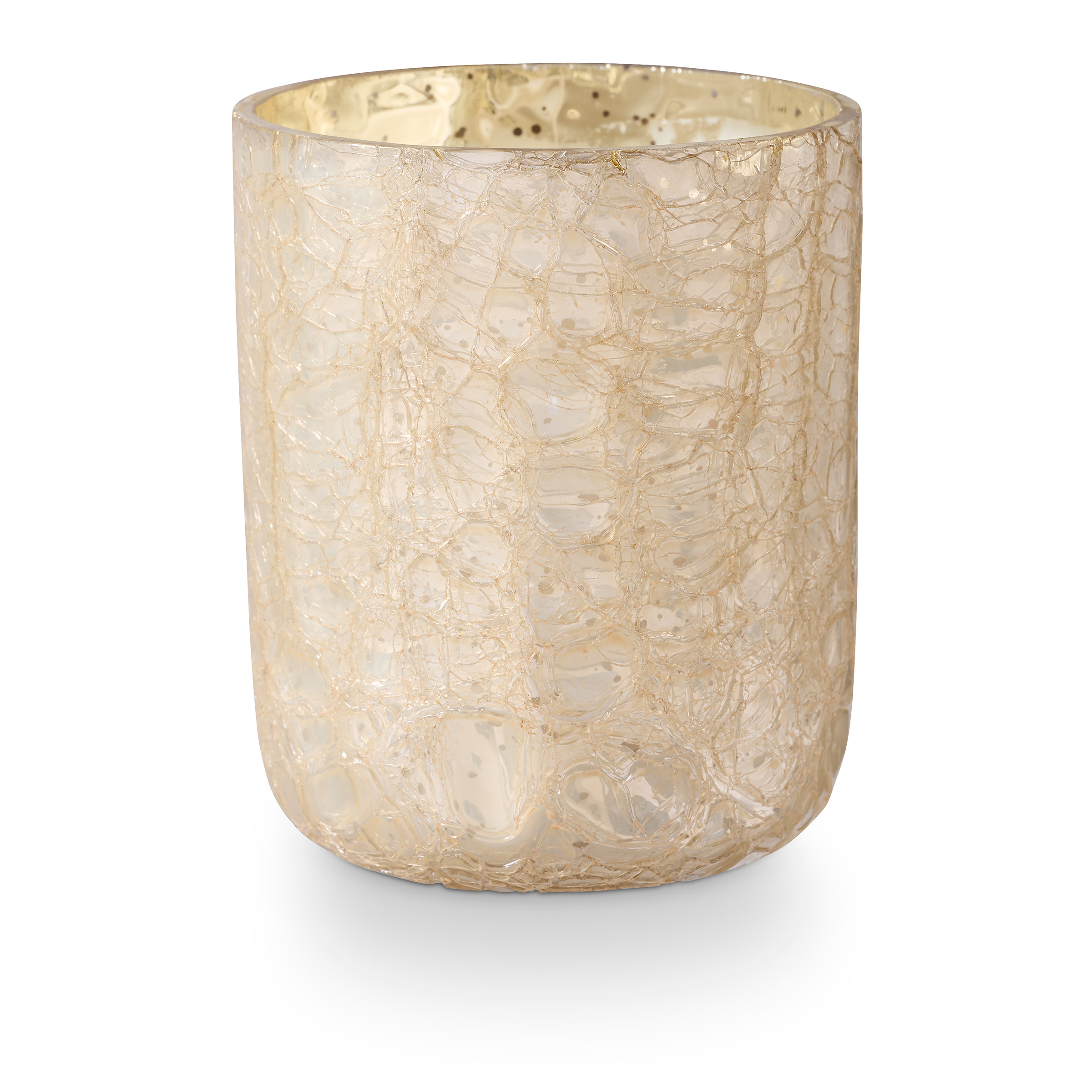 Winter White Crackle Glas Duftlys, Hvid,, 235 G. - 40 Hours - D7,5xH9 cm