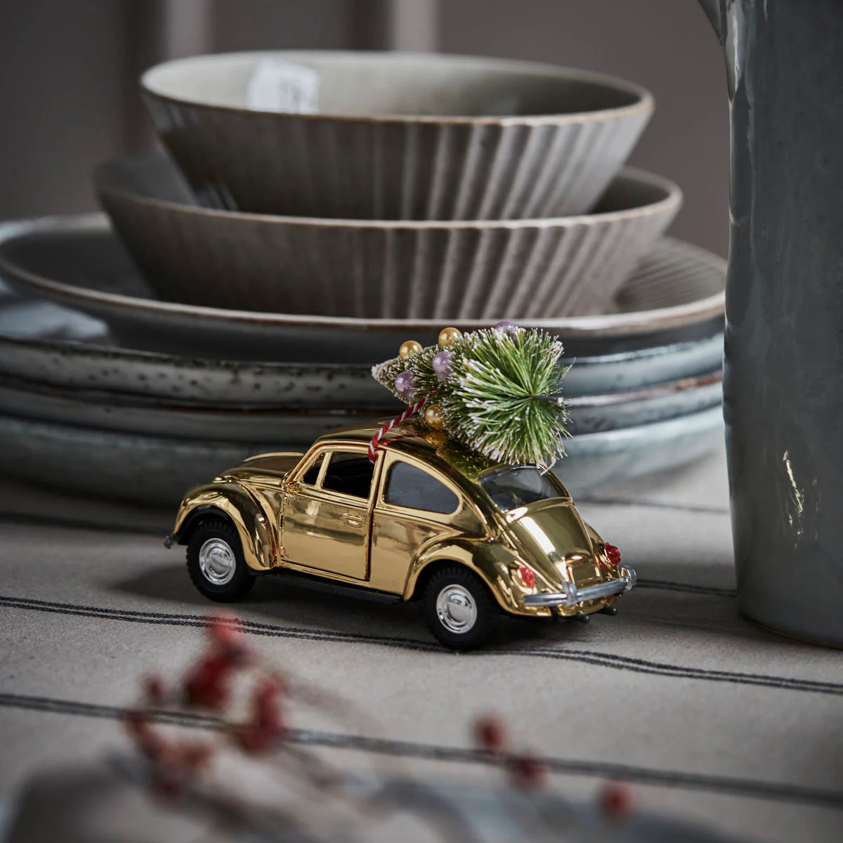 Dekoration, Xmas car, Gylden*