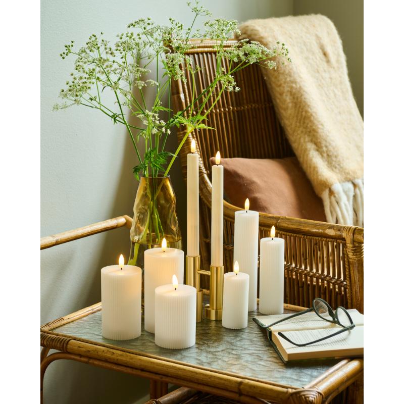 Sirius Smilla Mini Genopladelig bloklys 6,5 cm 2 stk. sæt, Hvid