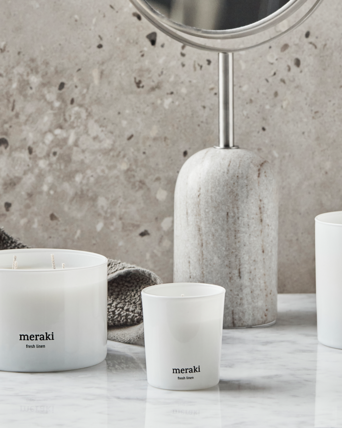 Meraki Duftlys, Fresh Linen, Hvid Meraki Duftlys, Fresh Linen, Hvid