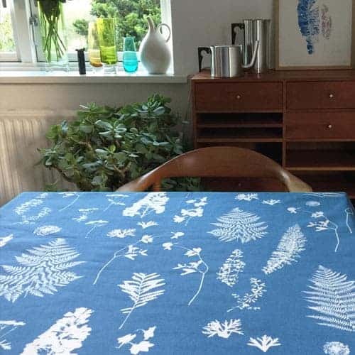 Akryldug med antiskrid – Imprimt Blue – Notes by Susanne Schjerning - i metermål