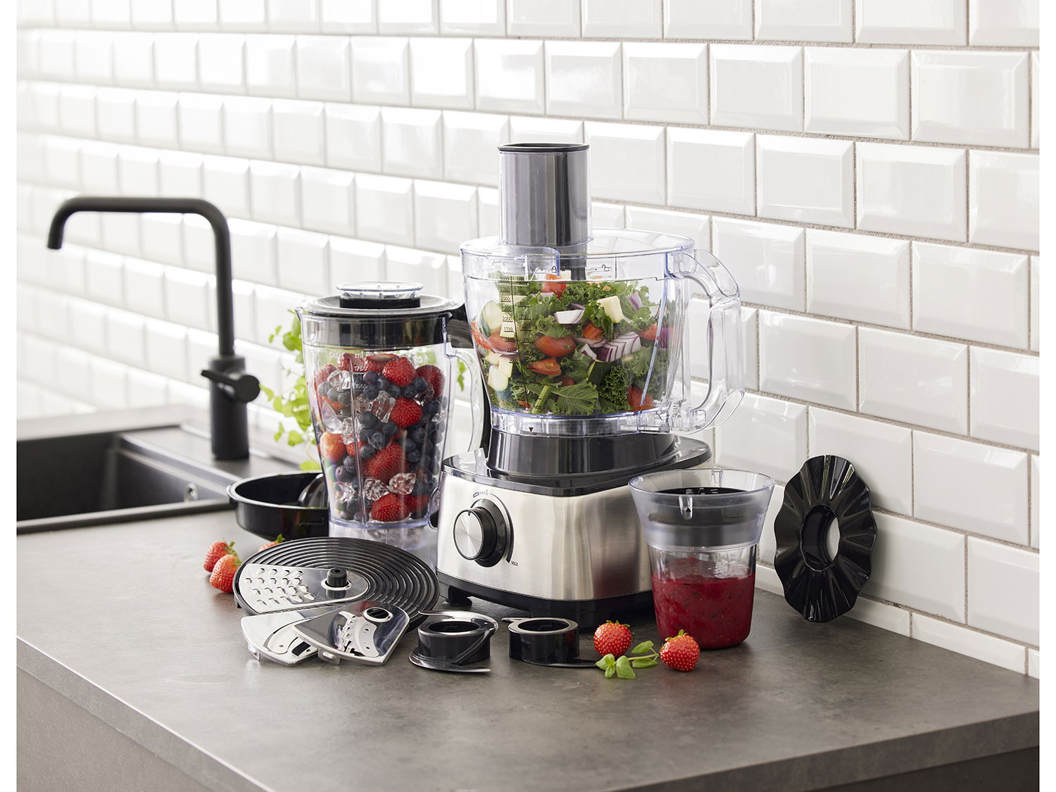 Nordic Sense Foodprocessor 3 liter 1000 watt Stål/Sort*