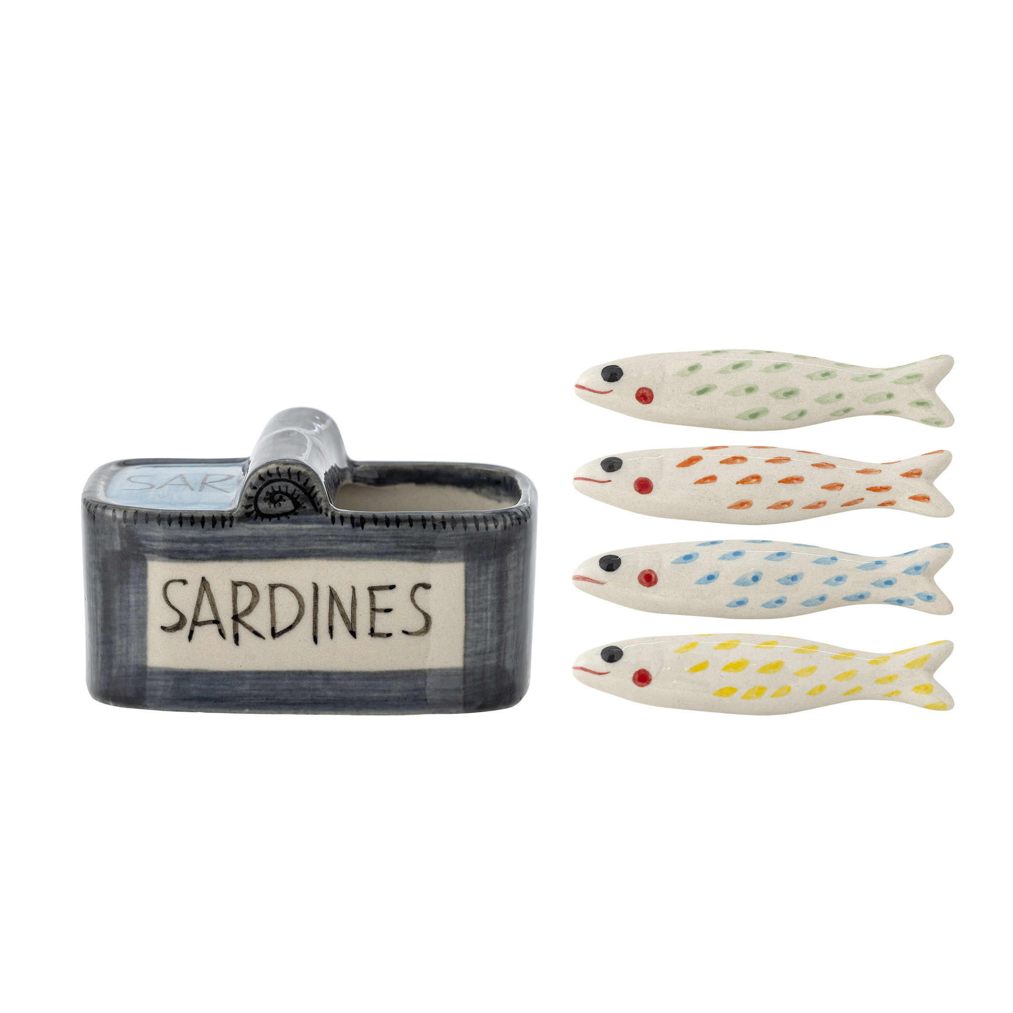 Caiam Spisepinde Holder, Multifarvet, Stentøj, L9xH6xW8 cm, Set of 5