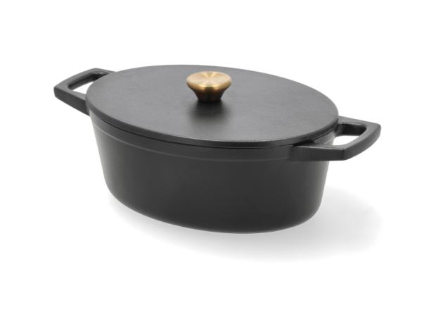 HOLM Støbejernsgryde oval 28,5 x 21 x 10,8 cm 3,8 liter Sort