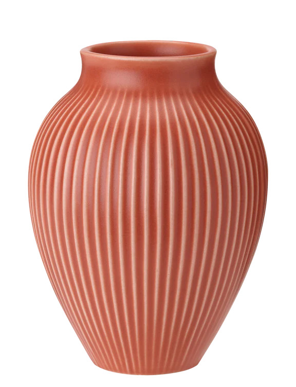 Knabstrup vase H 27 cm ripple coral