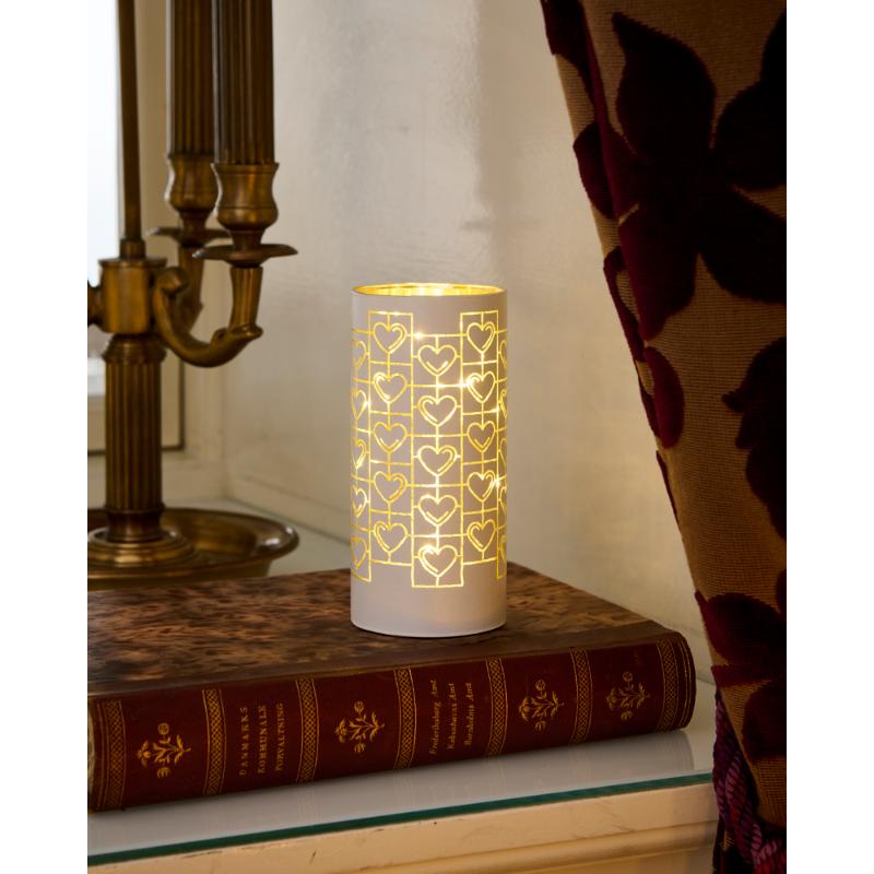 Frida Cylinder Glas Ø7,3xH15 cm, Hvid