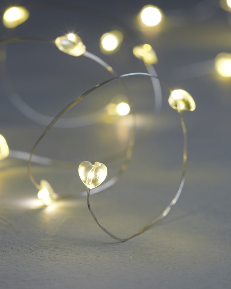 Lærke hjerte 20 lys, Klar/Sølv Lærke hjerte 20 lys, Klar/Sølv