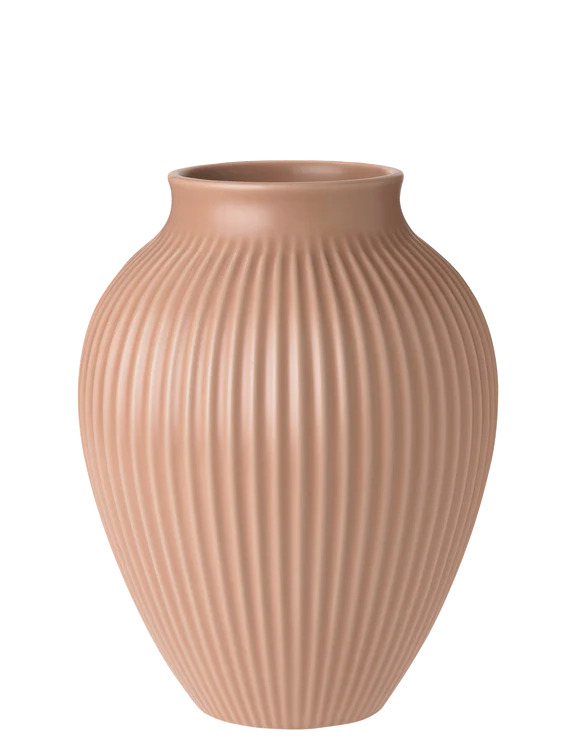 Knabstrup vase H 20 cm ripple mat dusty rose