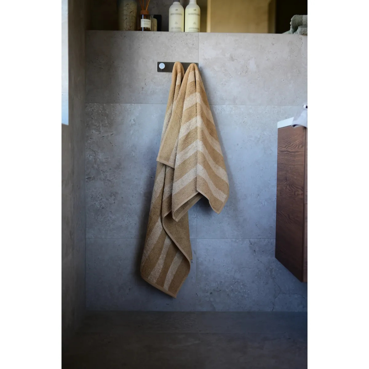 Håndklæde Stripe 50X70 Havre Håndklæde Stripe 50X70 Havre