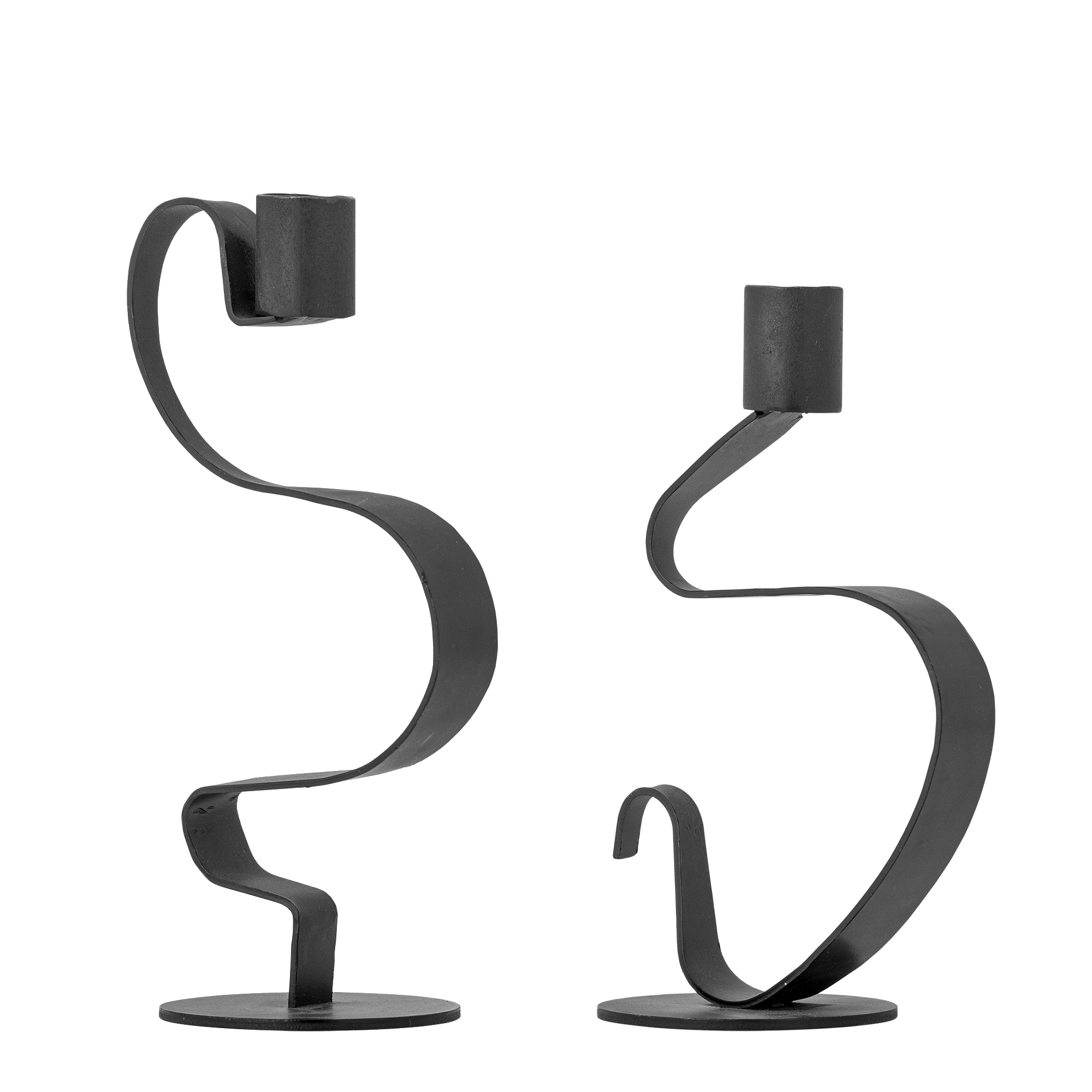 Do Lysestage, Sort, Metal, L10xH17,5xW7,5/L10xH20xW7,5 cm, Set of 2