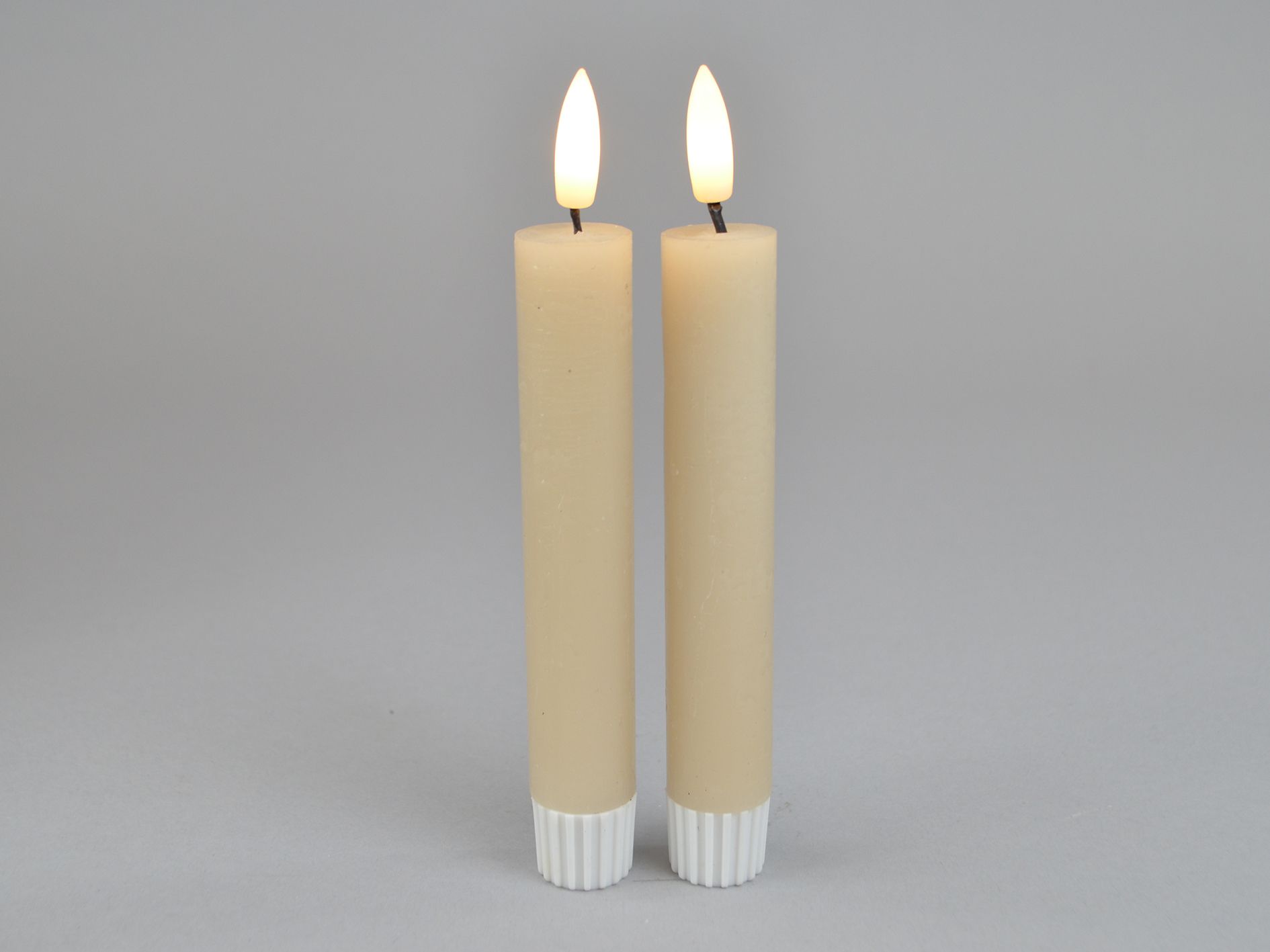 LED-stagelys, 2er-Set, 2,2x16,5cm, magnolia
