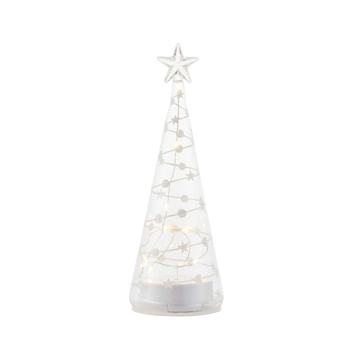 Sweet Christmas Træ, H22cm, Hvid/Klar
