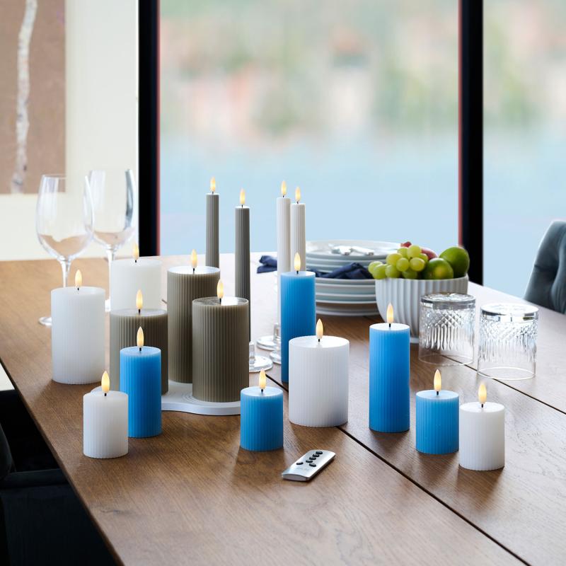 Sirius Smilla Genopladelig bloklys 10/12,5/15 cm 3 stk. sæt, Hvid