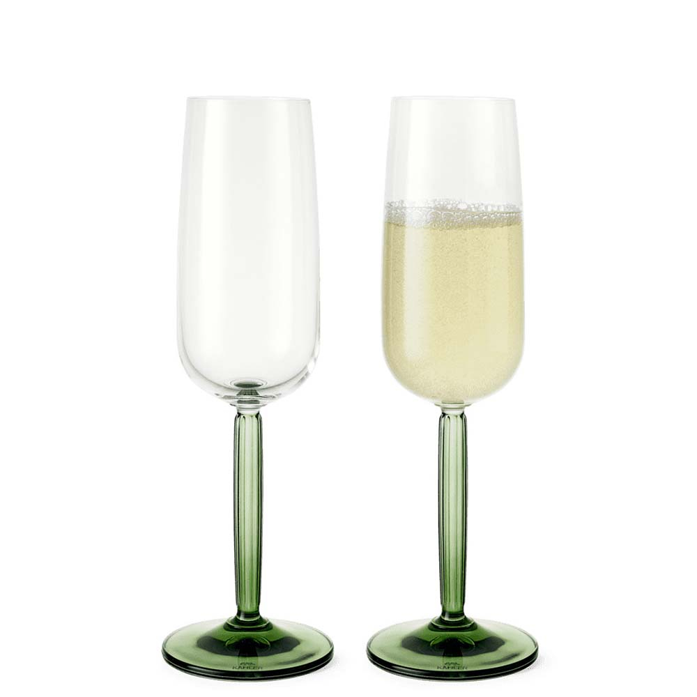 Hammershøi Champagneglas 24 cl grøn 2 stk