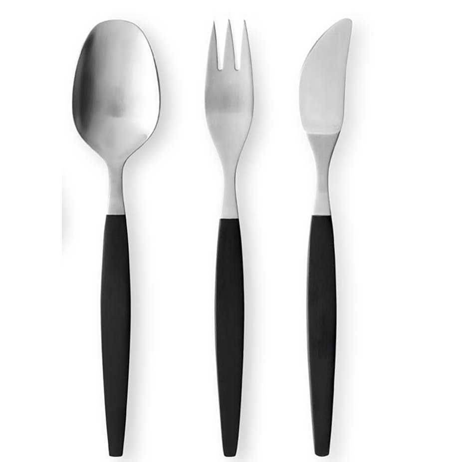 Gense Focus de Luxe Bestiksæt 12 dele Sort/Mat stål Gense Focus de Luxe Bestiksæt 12 dele Sort/Mat stål