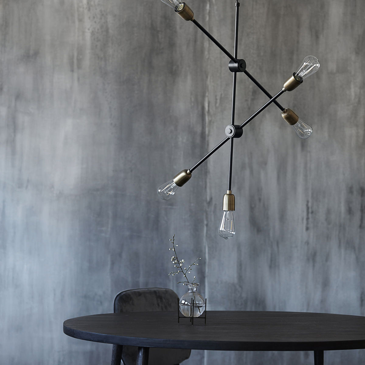 Lampe, Molecular, Sort/Messing Lampe, Molecular, Sort/Messing