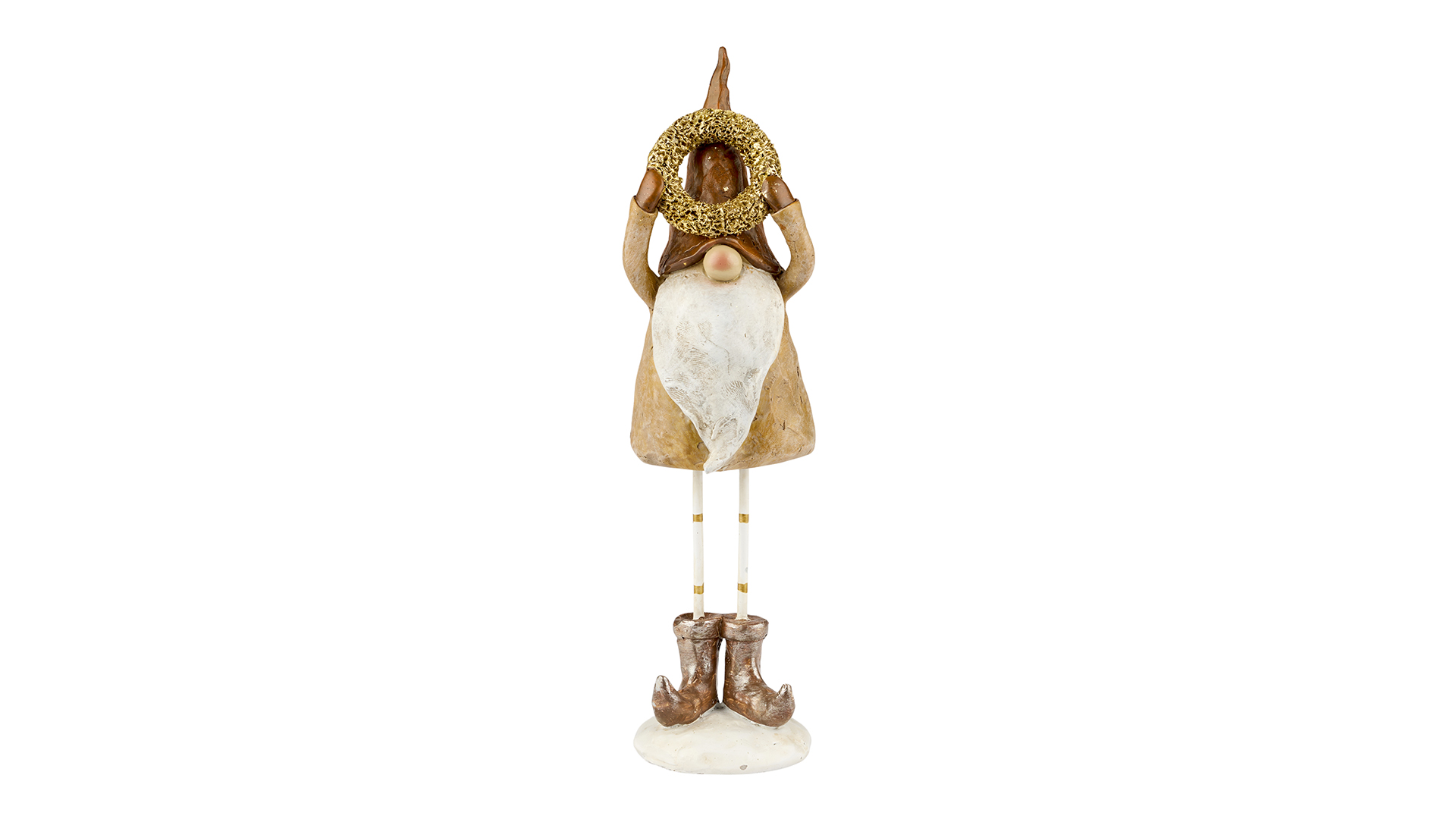 Julemand med Krans 24 cm Brun/Hvid