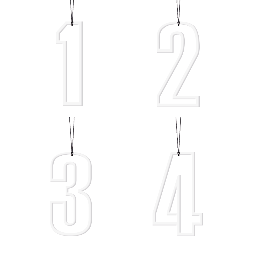 Advents tal, hvid - streg Advents tal, hvid - streg