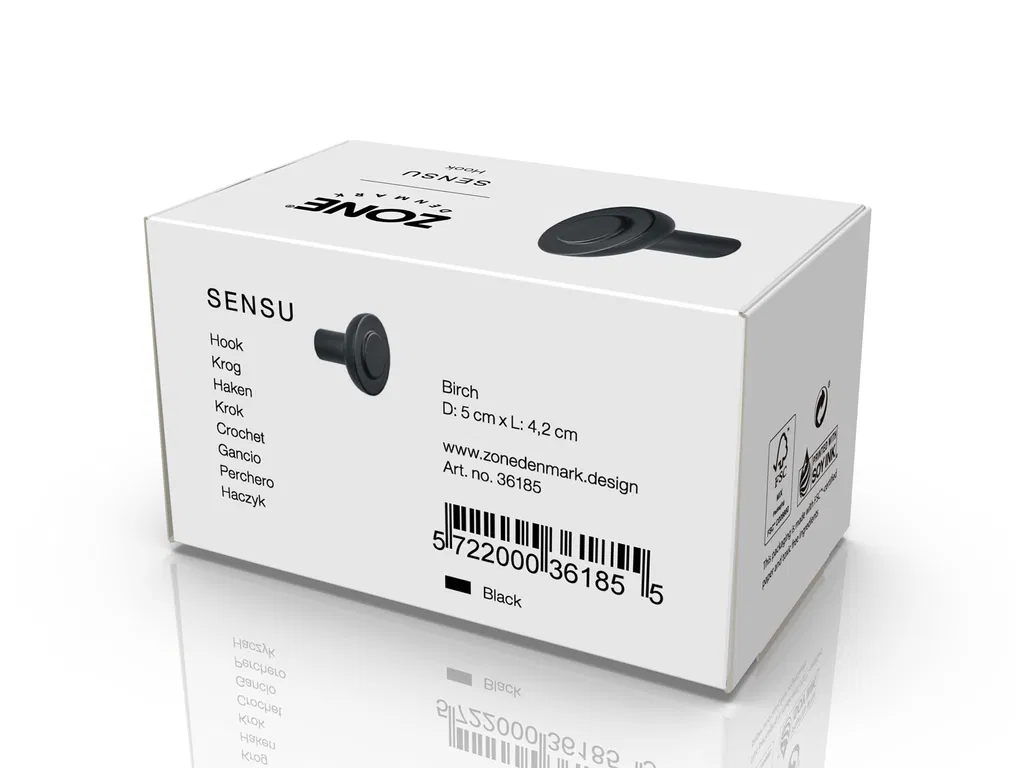 Zone Krog Sensu 5 x 4,2 cm Sort Birk