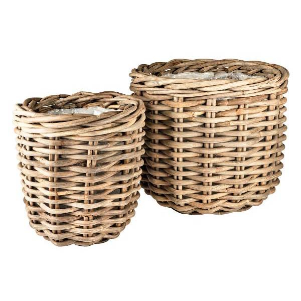 Villa Collection Planteskjuler kurv 2 stk. Naturrattan