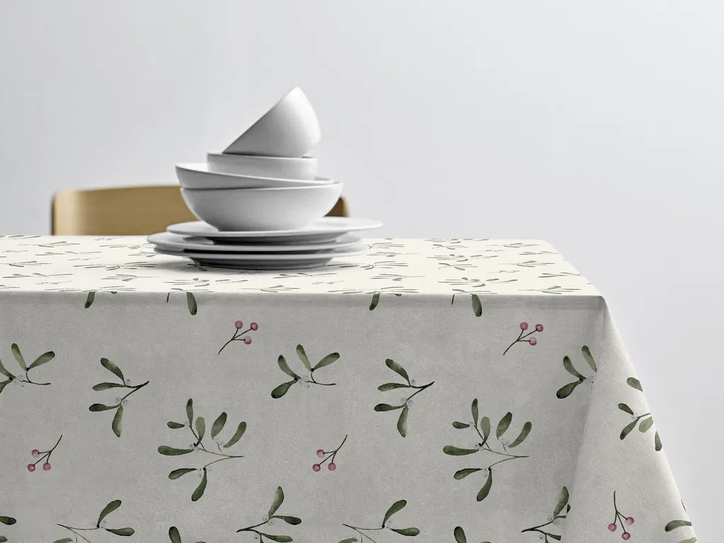 Södahl Juledug 140x250 cm Mistelten Nature