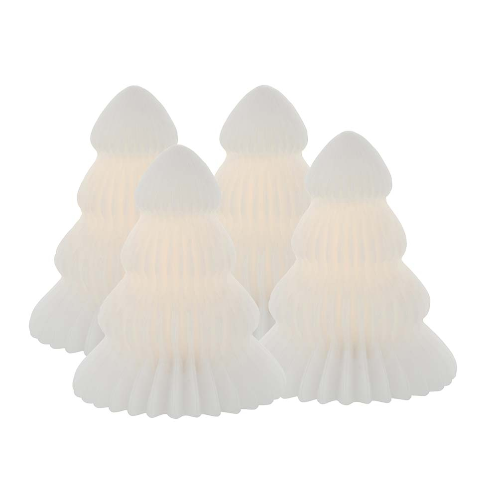 Claire Tree mini, 4 stk sæt, H 7 cm, hvid Claire Tree mini, 4 stk sæt, H 7 cm, hvid