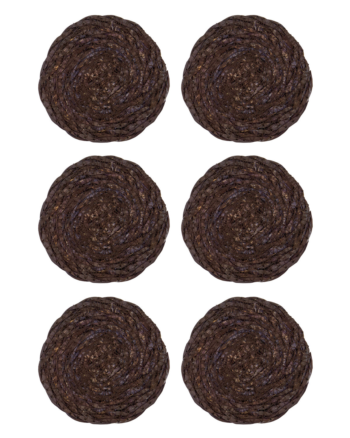 Glasbrikker, Coaster, Chocolate 6 stk med holder