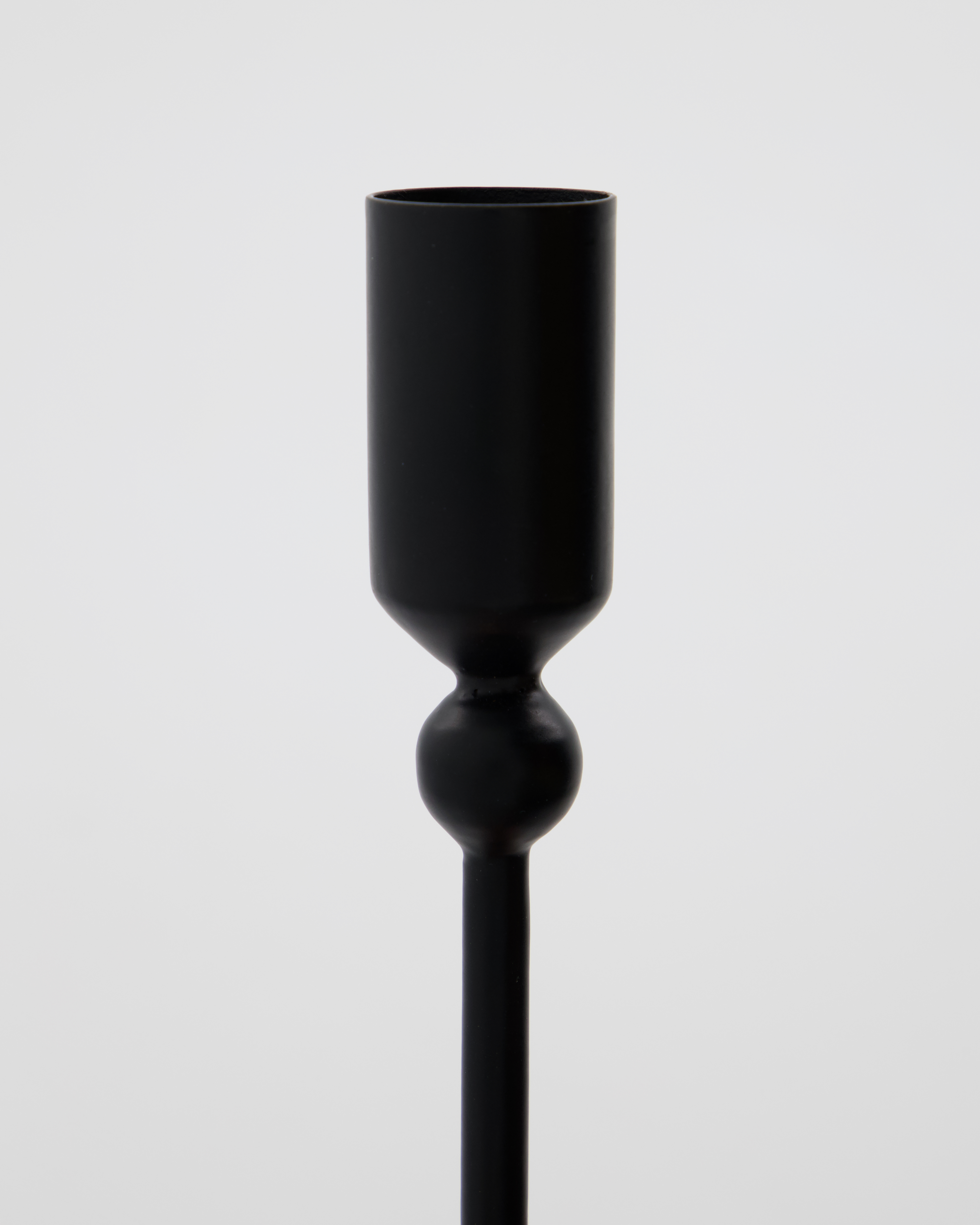 Lysestage, Folk, H: 15 cm, Sort