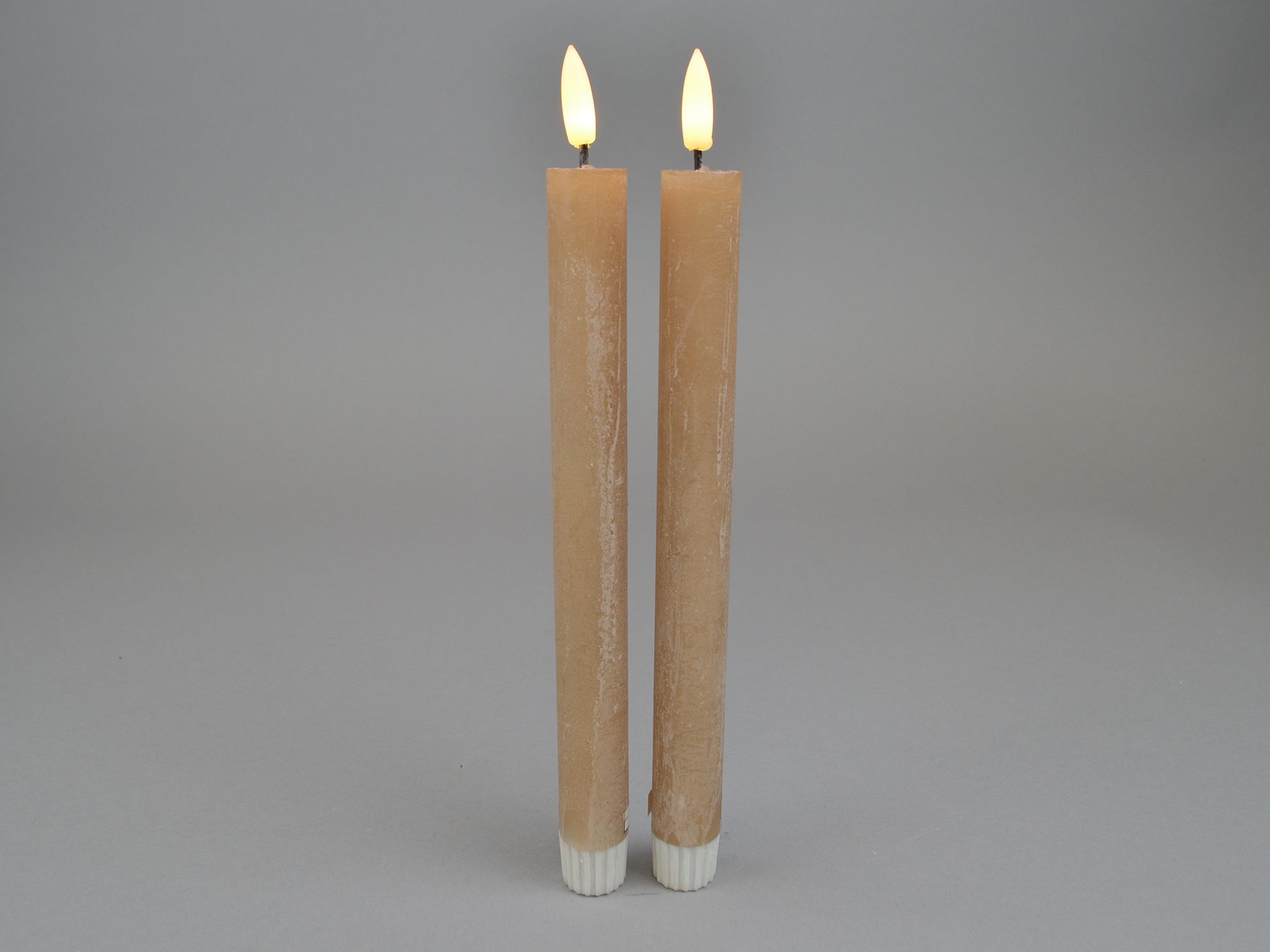 LED-Stagelys 2er-Set, 2,2x24cm, kaffe