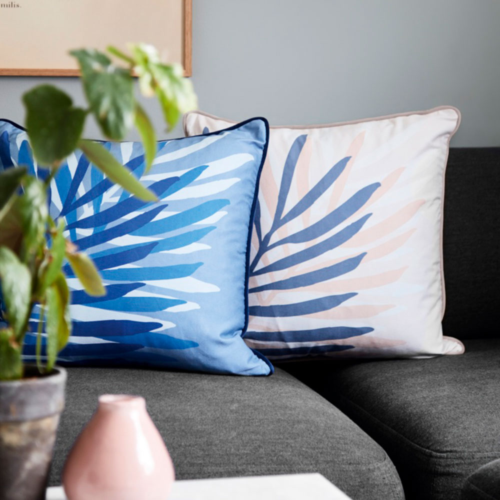 Pillow, Giant Palm, Blue