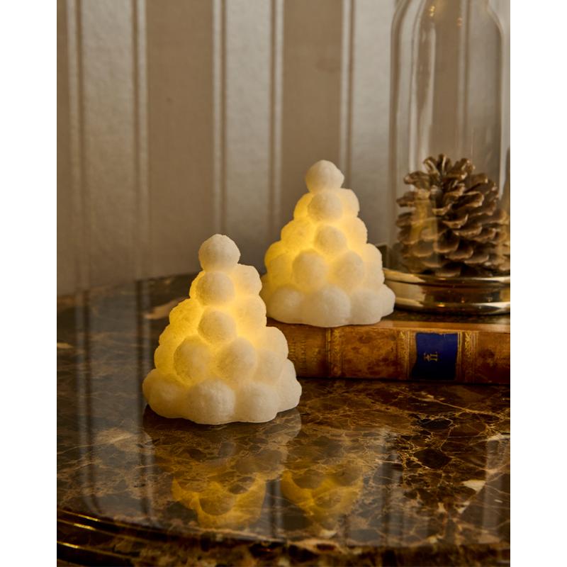 Evy Snebolde 2 stk. H10 cm. Ø9,4cm Evy Snebolde 2 stk. H10 cm. Ø9,4cm