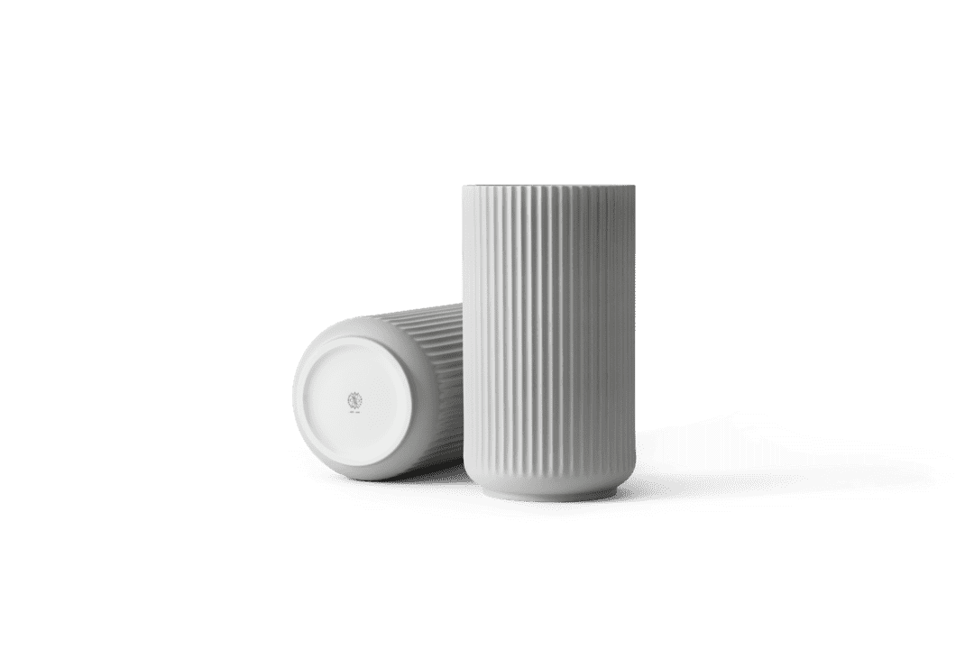 Lyngby Vase H25 cm lys grå porcelæn