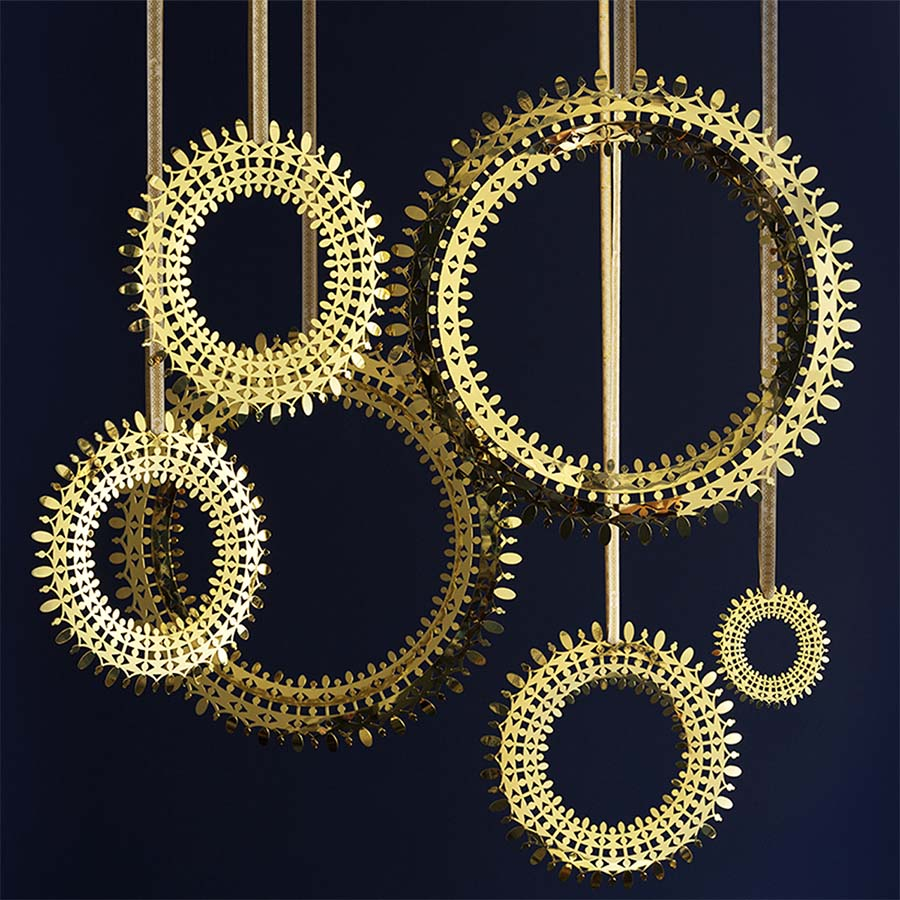 Wiinblad Christmas Julekrans forgyldt 25cm* Wiinblad Christmas Julekrans forgyldt 25cm*