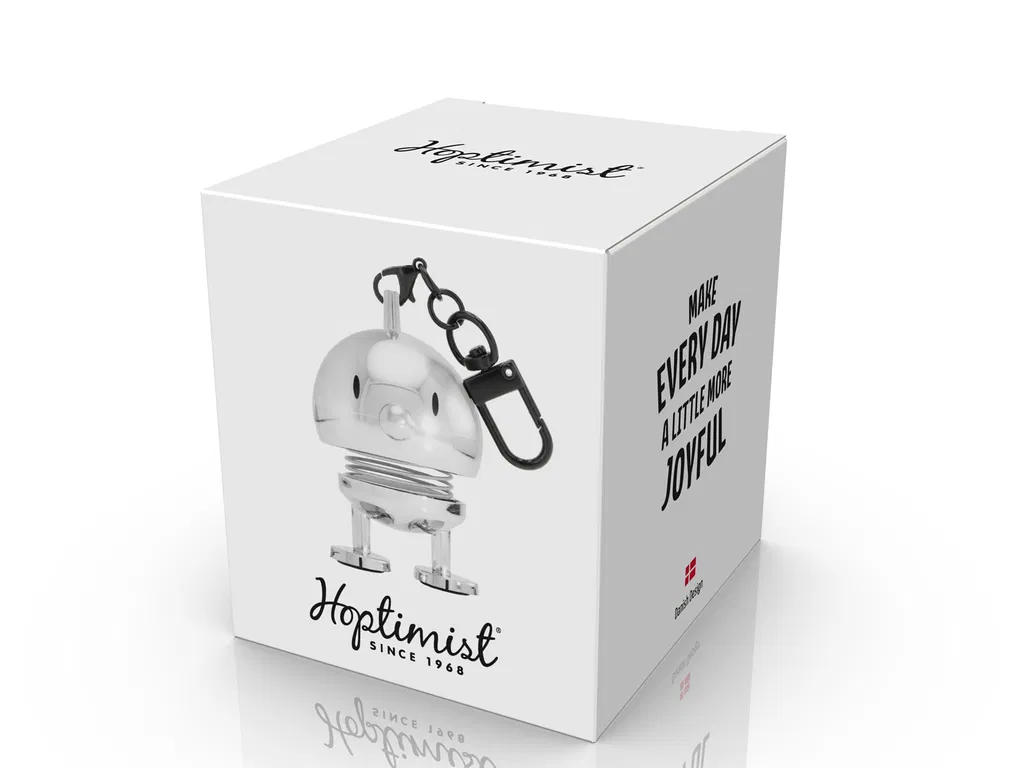 Hoptimist Bag charm, 4x3,4x5,9 cm, Chrome