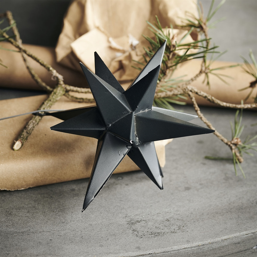 Stjerne, 3 Dimensional, sort*