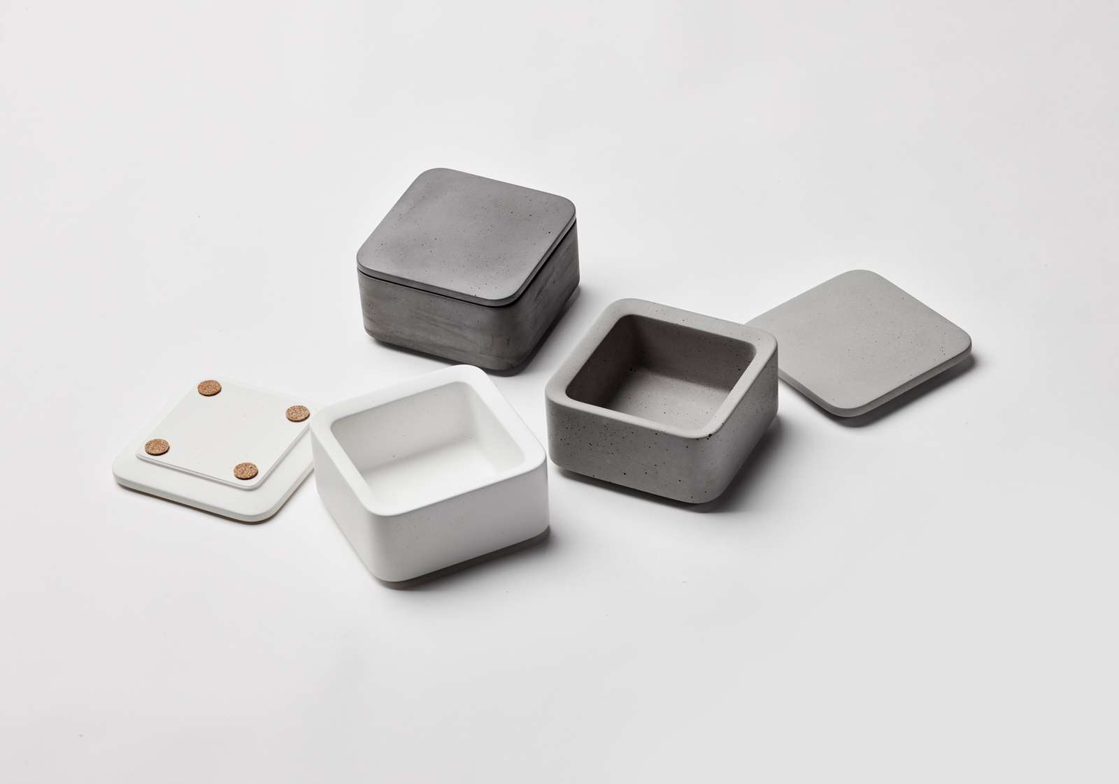 KARIN box, beton, small, mocca