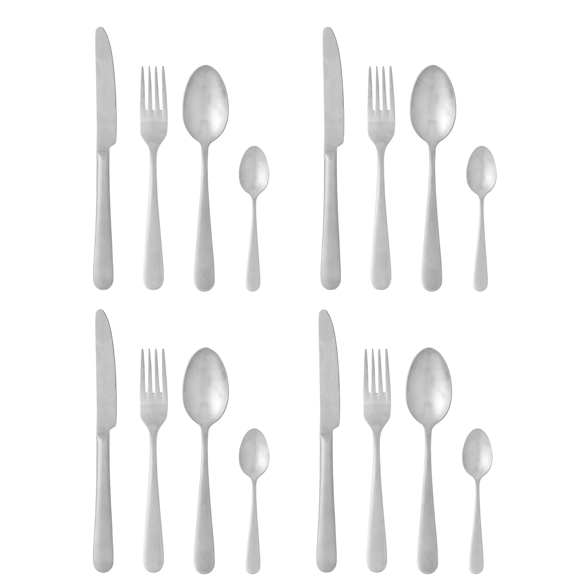 Karma Bestik, Sølv, Rustfri Stål, K:L24/F:L21/S:L21,2/TS:L13,8 cm, Set of 16