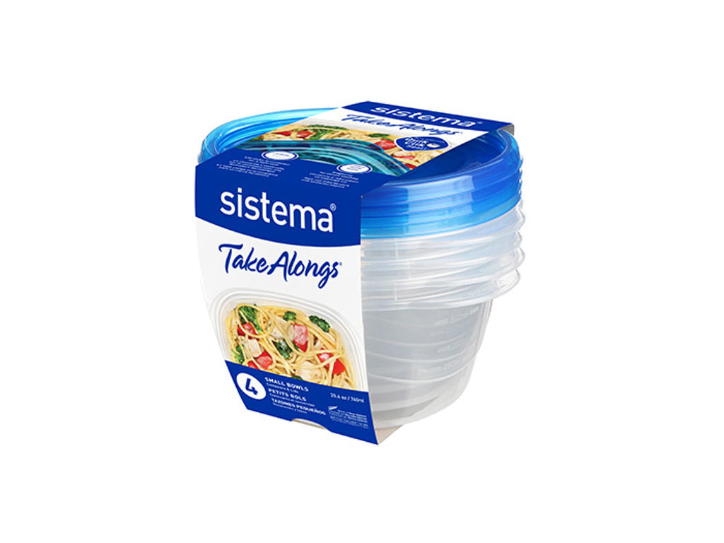 Sistema Small Bowl 4 Pack 760 ml Sistema Small Bowl 4 Pack 760 ml