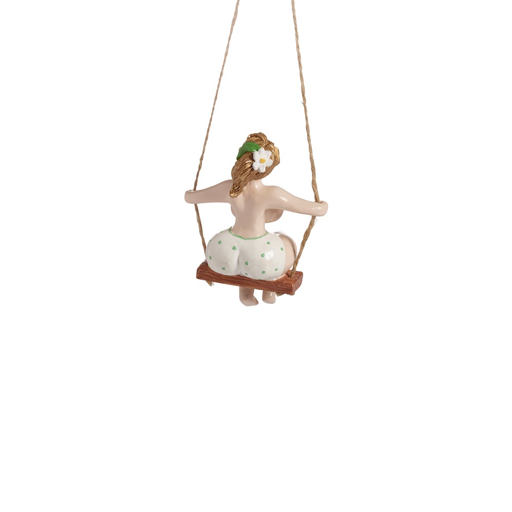 Hanging Berit på gynge, green H.13,5cm